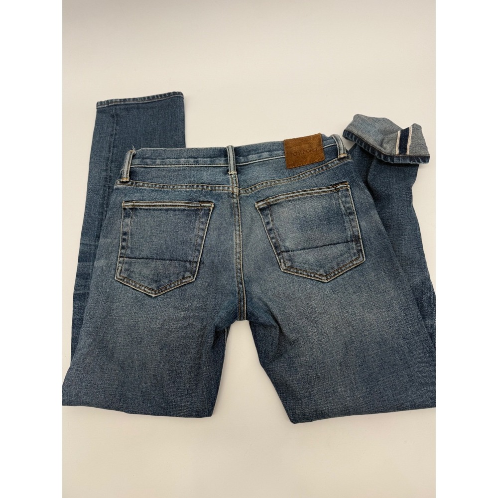 Tom Ford Men's Slim Selvedge Jeans Size 30 Light Wash USA Made Quiet Luxury